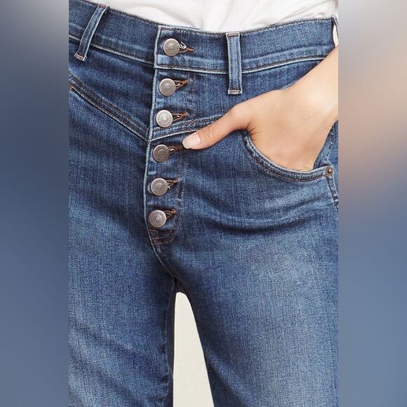 Veronica Beard Ryleigh Slim Straight High Rise Jean in Laguna Wash - Picture 8 of 11